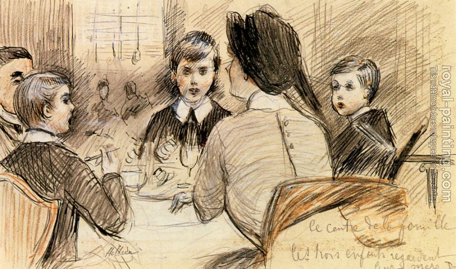 Paul Cesar Helleu : A Family Dinner At The Ritz New York